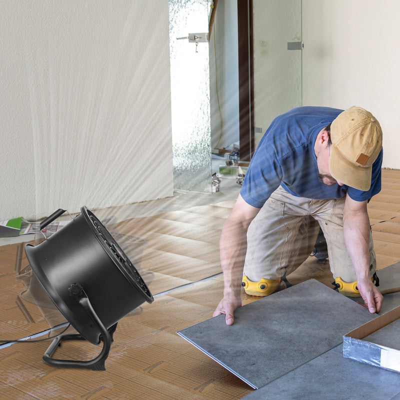 VEVOR 35 cm grīdas ventilators, 3 ātrumi, 360° regulējams leņķis, jaudīgs rūpnieciskais ventilators