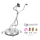 VEVOR 61 cm augstspiediena virsmas tīrītājs ar rokturiem un riteņiem, nerūsējošā tērauda betona tīrītājs, 275 bar, 0,95 cm savienotājs un 0,63 cm adapteris, grīdu, piebraucamo ceļu un terases uzgalis