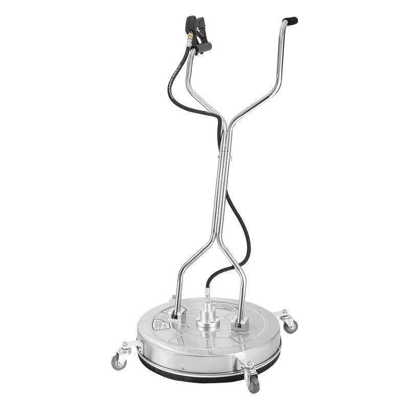 VEVOR 61 cm augstspiediena virsmas tīrītājs ar rokturiem un riteņiem, nerūsējošā tērauda betona tīrītājs, 275 bar, 0,95 cm savienotājs un 0,63 cm adapteris, grīdu, piebraucamo ceļu un terases uzgalis