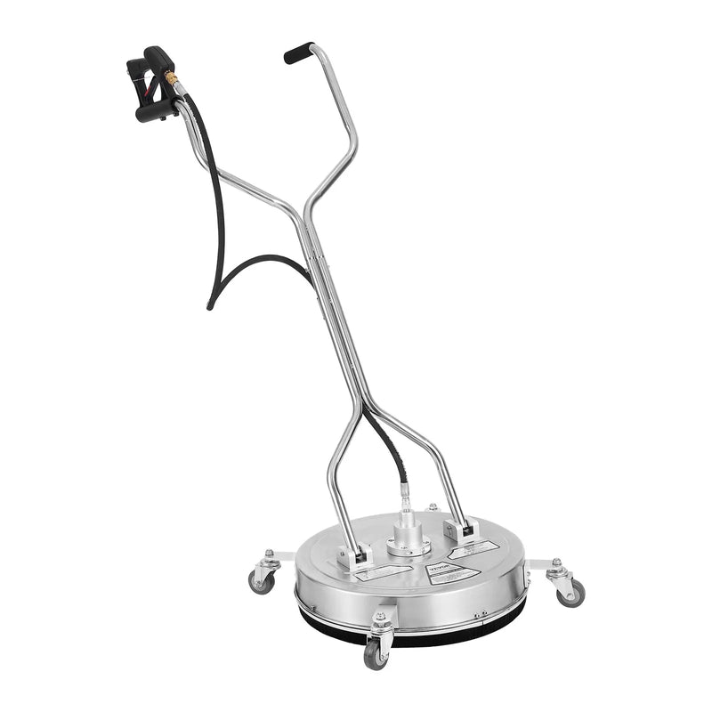 51 cm augstspiediena virsmas tīrītājs ar rokturiem un riteņiem, nerūsējošā tērauda betona tīrītājs, 310 bar, 0,95 cm savienotājs un 0,63 cm adapteris, grīdu, piebraucamo ceļu un terases uzgalis