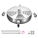 45 cm augstspiediena virsmas tīrītājs ar riteņiem, nerūsējošā tērauda betona tīrītājs, 275 bar, 6 mm ātrās savienošanas uzgalis ar 2 pagarināšanas stieņiem, grīdu, piebraucamo ceļu un terases mazgāšanai