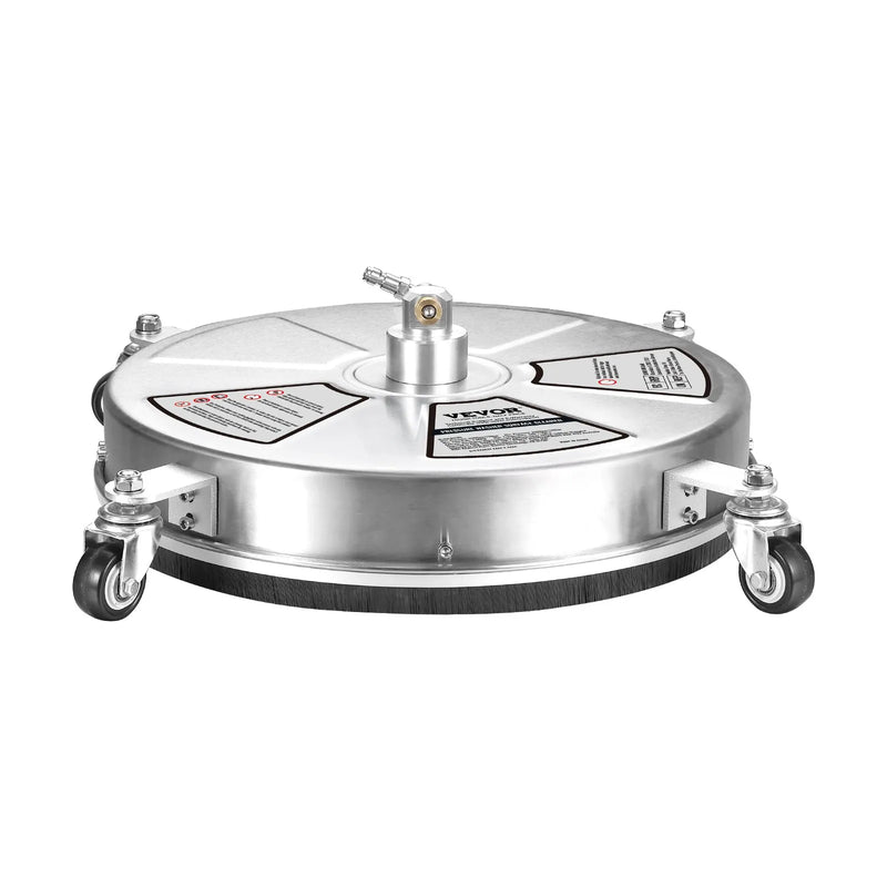 45 cm augstspiediena virsmas tīrītājs ar riteņiem, nerūsējošā tērauda betona tīrītājs, 275 bar, 6 mm ātrās savienošanas uzgalis ar 2 pagarināšanas stieņiem, grīdu, piebraucamo ceļu un terases mazgāšanai