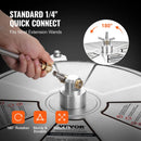 45 cm augstspiediena virsmas tīrītājs ar riteņiem, nerūsējošā tērauda betona tīrītājs, 275 bar, 6 mm ātrās savienošanas uzgalis ar 2 pagarināšanas stieņiem, grīdu, piebraucamo ceļu un terases mazgāšanai