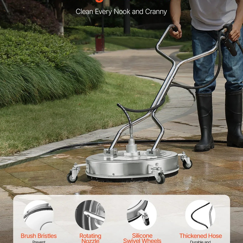 56 cm augstspiediena mazgātāja virsmas tīrītājs ar 4 riteņiem un diviem rokturiem, maksimālais spiediens 4000 PSI