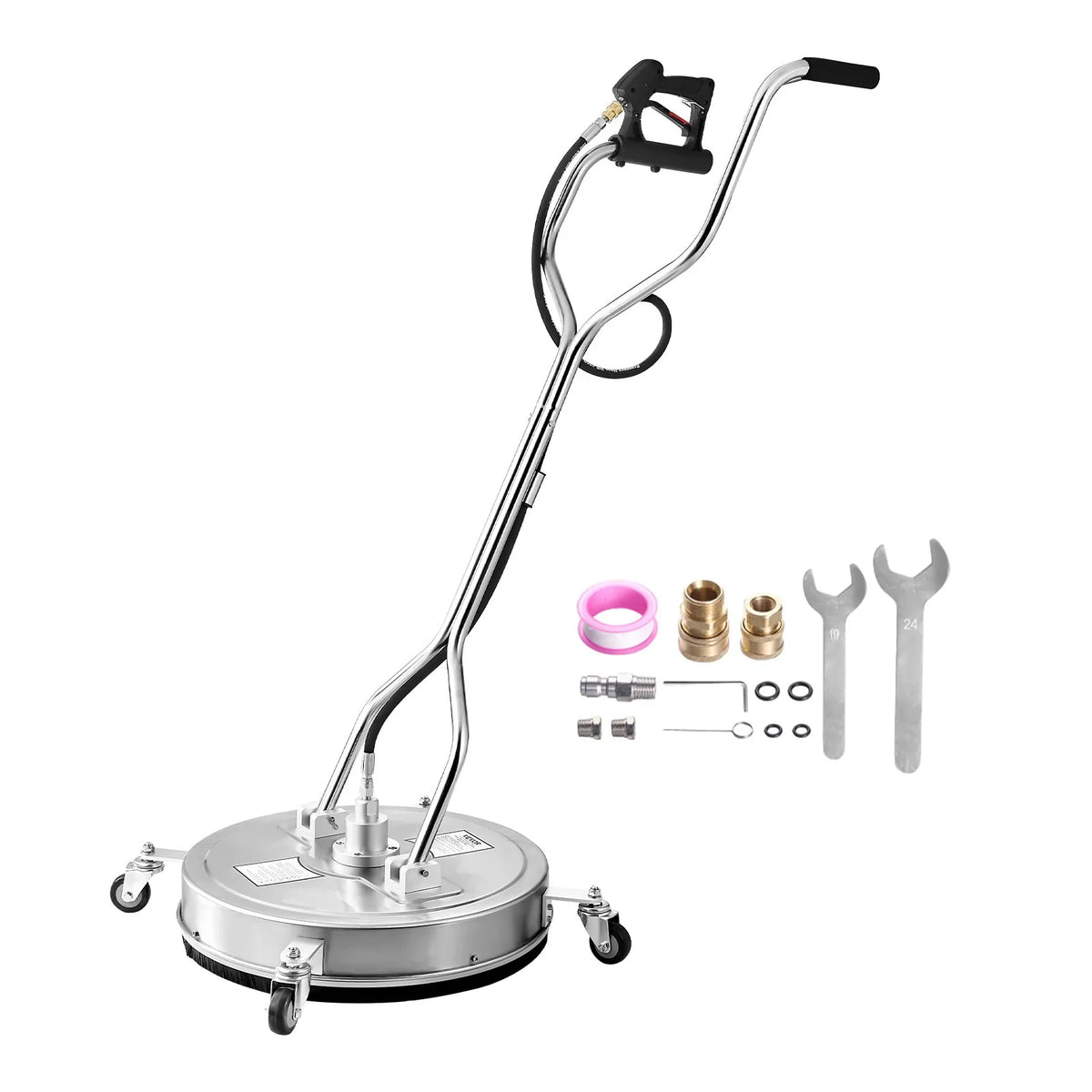VEVOR 56 cm High-Pressure Surface Cleaner with 4 Wheels and Dual Handles, Maximum Pressure 4000 PSI