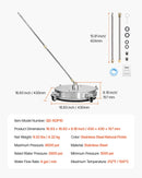 42 cm augstspiediena mazgātāja virsmas tīrītājs ar 4 riteņiem, nerūsējošais tērauds, maksimālais spiediens 4000 PSI