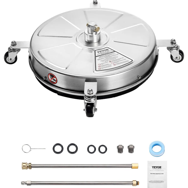 46 cm augstspiediena mazgātāja virsmas tīrītājs ar 4 riteņiem, maksimālais spiediens 4000 PSI, ar 2 pagarināmajām spraudstieņiem