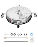 46 cm augstspiediena mazgātāja virsmas tīrītājs ar 4 riteņiem, maksimālais spiediens 4000 PSI, ar 2 pagarināmajām spraudstieņiem