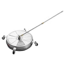 46 cm augstspiediena mazgātāja virsmas tīrītājs ar 4 riteņiem, maksimālais spiediens 4000 PSI, ar 2 pagarināmajām spraudstieņiem