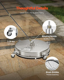 46 cm augstspiediena mazgātāja virsmas tīrītājs ar 4 riteņiem, maksimālais spiediens 4000 PSI, ar 2 pagarināmajām spraudstieņiem