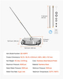 46 cm augstspiediena mazgātāja virsmas tīrītājs ar 4 riteņiem, maksimālais spiediens 4000 PSI, ar 2 pagarināmajām spraudstieņiem