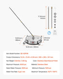 38 см аугстспидиена мазгатая вирсмас тиритайс ар 4 ритением, максималаис спидиенс 4000 PSI, ар 2 пагаринамаям спаудстиением