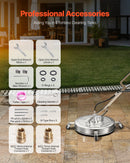 VEVOR 61 cm spiediena mazgātāja virsmas tīrītājs, 276 bar, 4 riteņi, divi rokturi