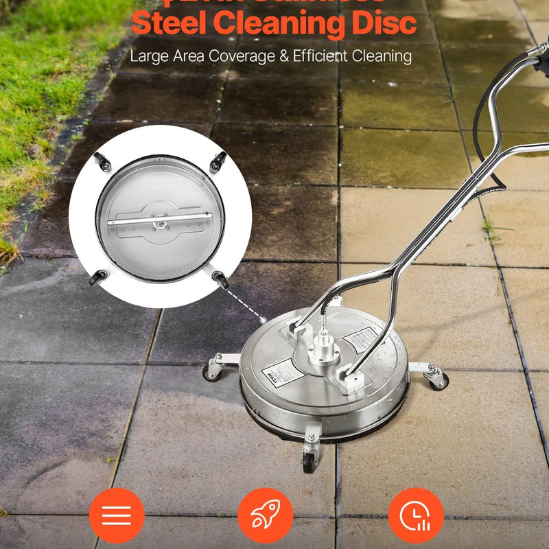 53 cm augstspiediena mazgātāja virsmas tīrītājs ar 4 riteņiem un diviem rokturiem, maksimālais spiediens 4000 PSI