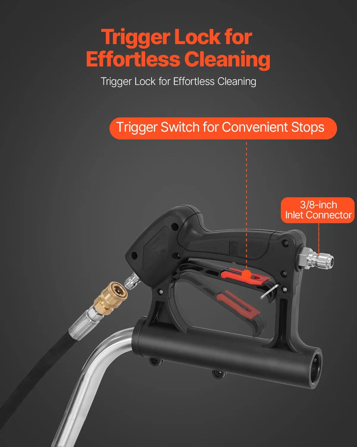 VEVOR 53 cm High-Pressure Surface Cleaner with 4 Wheels and Dual Handles, Maximum Pressure 4000 PSI