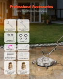 53 cm augstspiediena mazgātāja virsmas tīrītājs ar 4 riteņiem un diviem rokturiem, maksimālais spiediens 4000 PSI