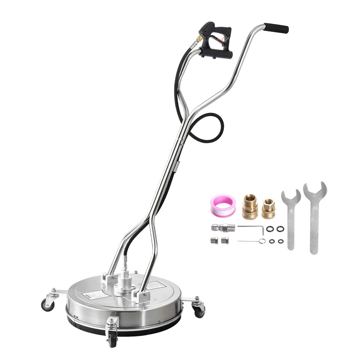 VEVOR 53 cm High-Pressure Surface Cleaner with 4 Wheels and Dual Handles, Maximum Pressure 4000 PSI