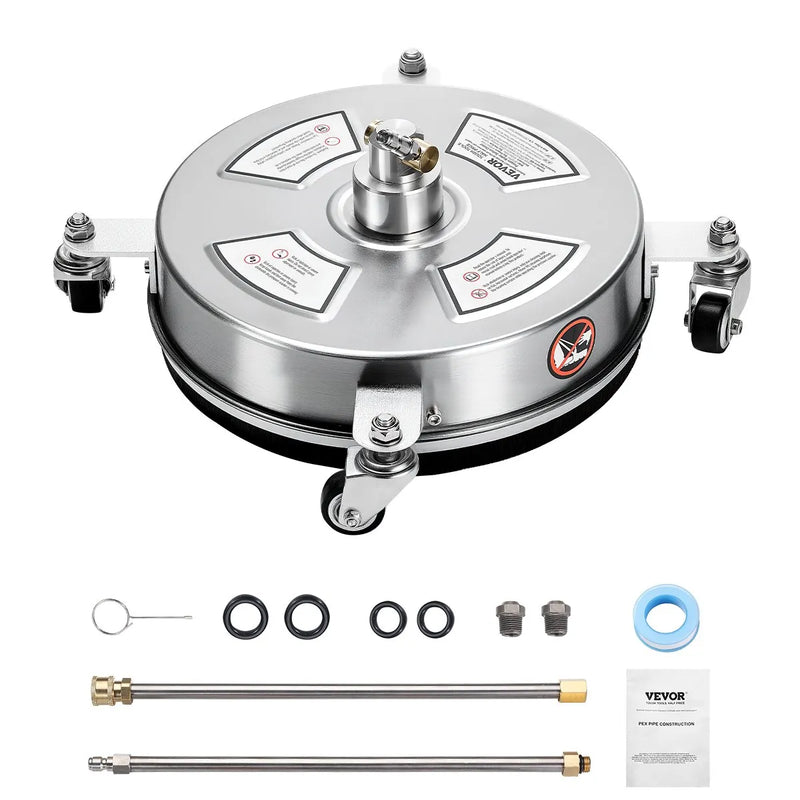 36 cm augstspiediena mazgātāja virsmas tīrītājs ar 4 riteņiem, maksimālais spiediens 4000 PSI, ar 2 pagarināmajām spraudstieņiem