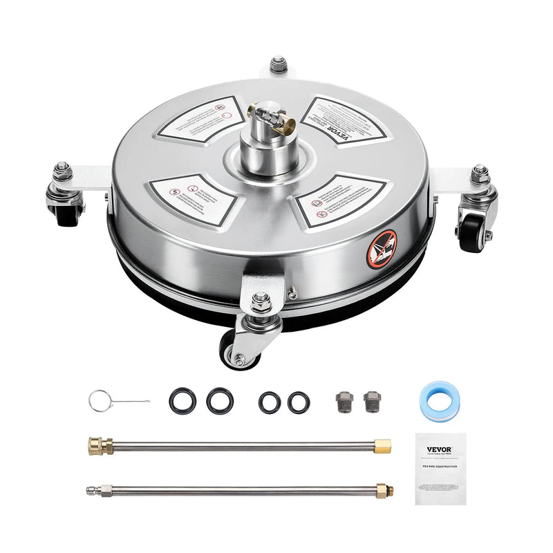 36 cm augstspiediena mazgātāja virsmas tīrītājs ar 4 riteņiem, maksimālais spiediens 4000 PSI, ar 2 pagarināmajām spraudstieņiem