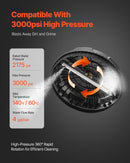 Augstspiediena mazgātāja virsmas tīrītājs, Ø38 cm, 4 riteņi, līdz 207 bar, plastmasa, melns