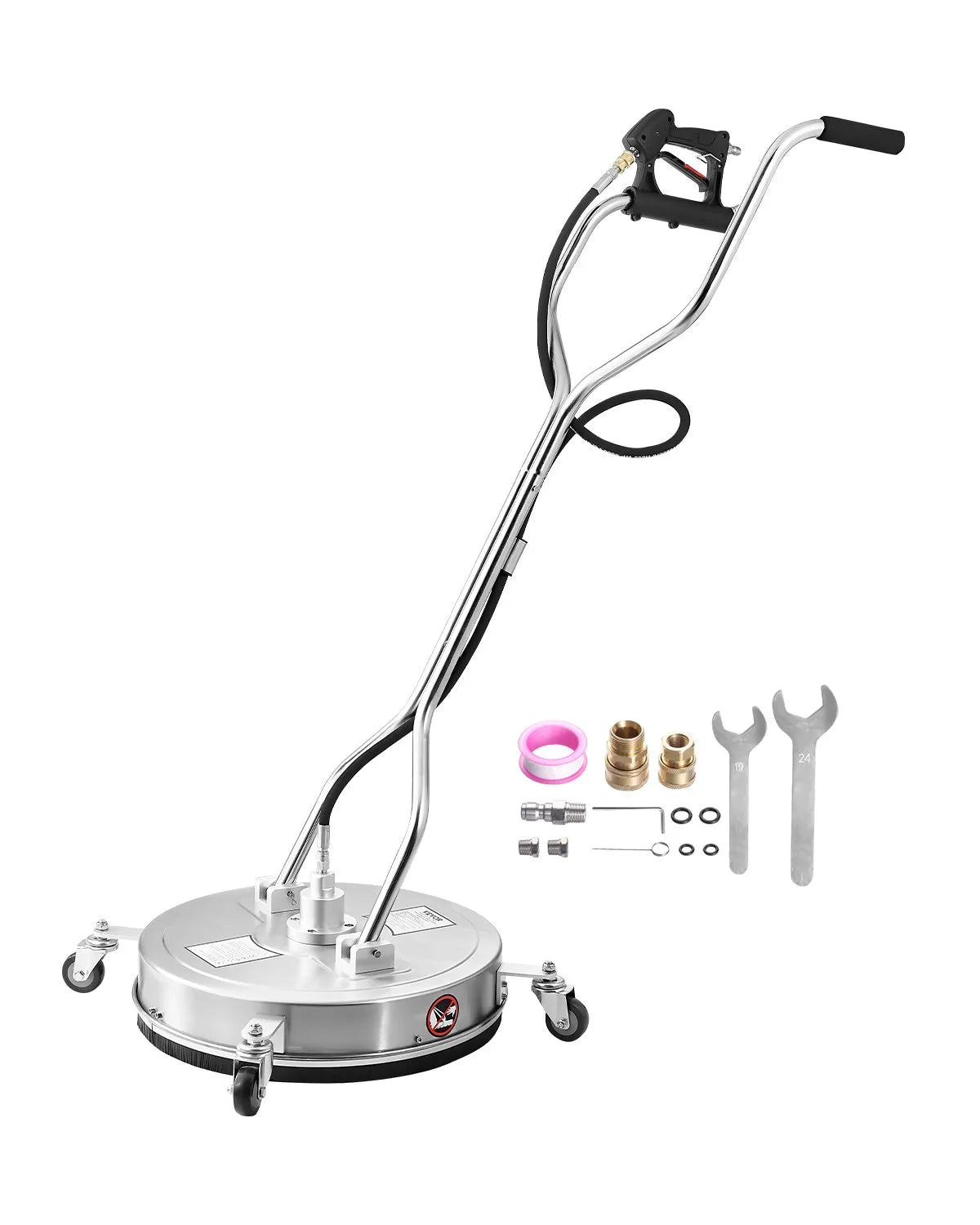 VEVOR 51 cm High-Pressure Surface Cleaner with 4 Wheels and Dual Handles, Maximum Pressure 4000 PSI