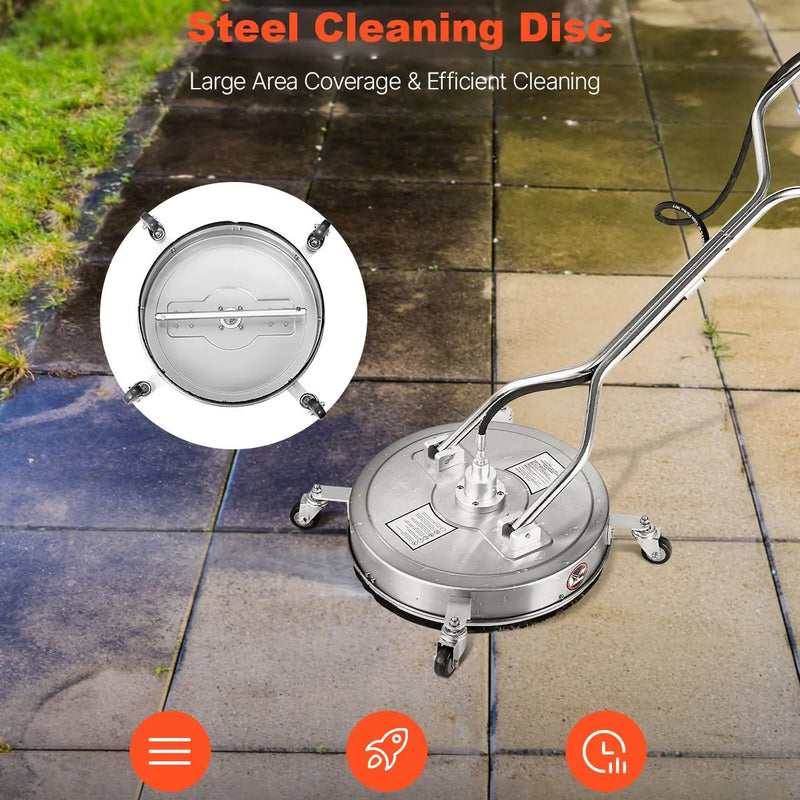 51 cm augstspiediena mazgātāja virsmas tīrītājs ar 4 riteņiem un diviem rokturiem, maksimālais spiediens 4000 PSI