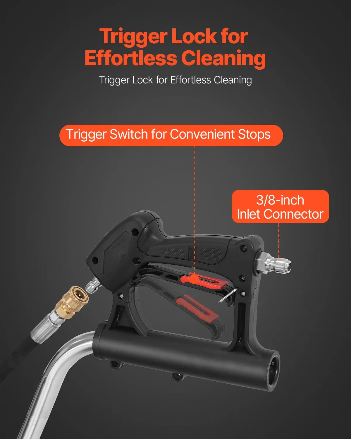 VEVOR 51 cm High-Pressure Surface Cleaner with 4 Wheels and Dual Handles, Maximum Pressure 4000 PSI