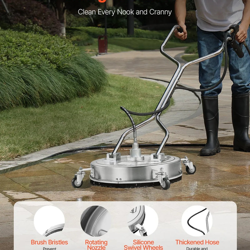 51 cm augstspiediena mazgātāja virsmas tīrītājs ar 4 riteņiem un diviem rokturiem, maksimālais spiediens 4000 PSI