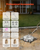 51 cm augstspiediena mazgātāja virsmas tīrītājs ar 4 riteņiem un diviem rokturiem, maksimālais spiediens 4000 PSI