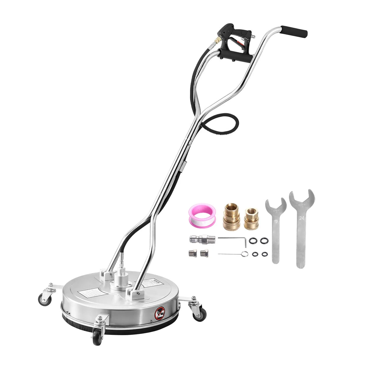 VEVOR 51 cm High-Pressure Surface Cleaner with 4 Wheels and Dual Handles, Maximum Pressure 4000 PSI