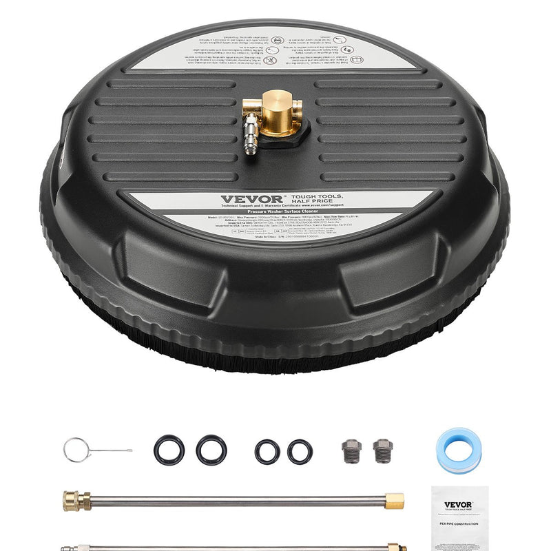 VEVOR 38 cm virsmas tīrītājs augstspiediena mazgātājam, līdz 207 bar, plastmasa, ar 2 pagarinājuma stieņiem