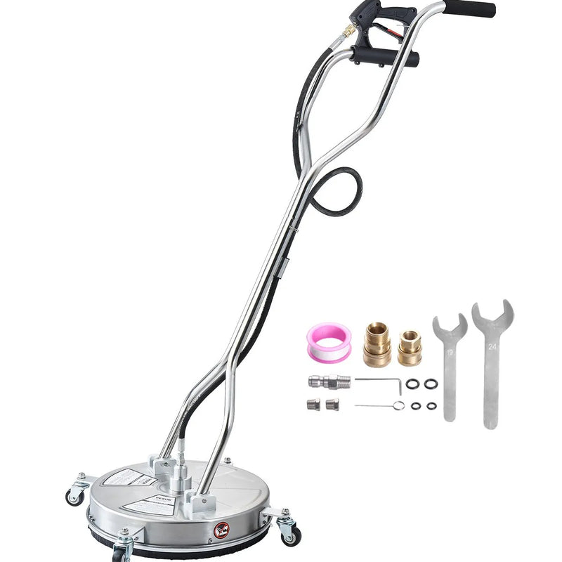 46 cm augstspiediena virsmas tīrītājs ar 4 riteņiem un dubulto rokturi, 275 bar