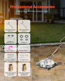 46 cm augstspiediena virsmas tīrītājs ar 4 riteņiem un dubulto rokturi, 275 bar