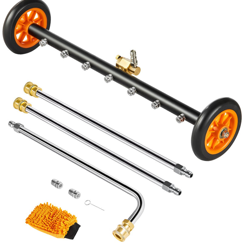 VEVOR 61 cm augstspiediena mazgātājs ar 2 riteņiem un 2 pagarinātām caurulēm