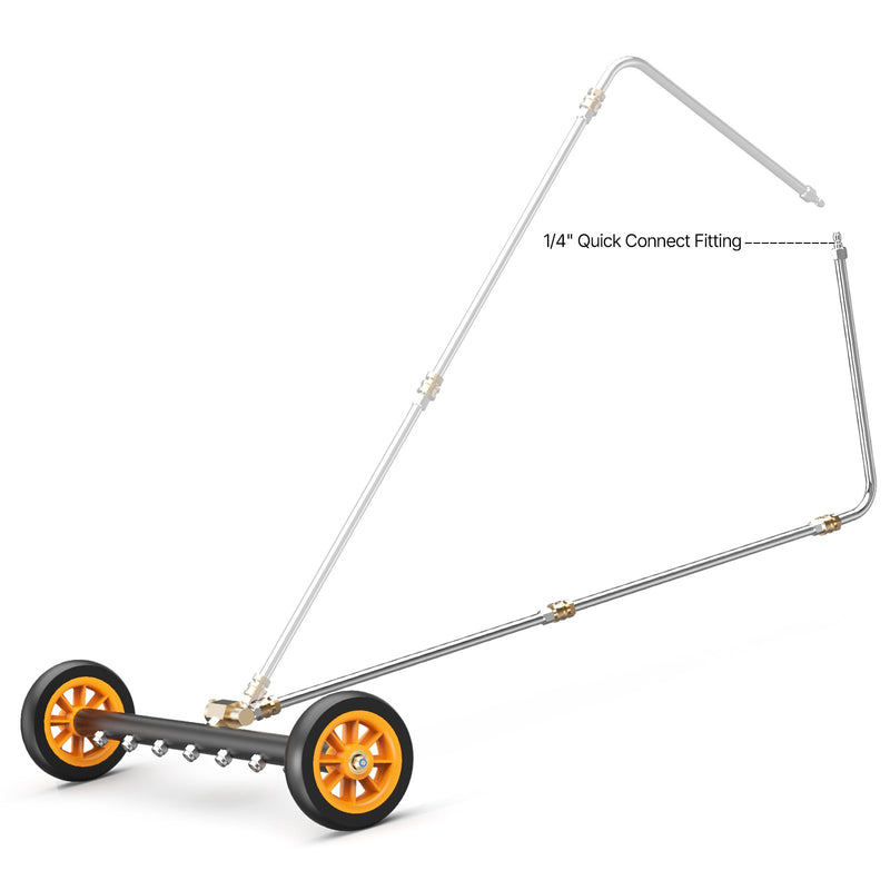 VEVOR 61 cm augstspiediena mazgātājs ar 2 riteņiem un 2 pagarinātām caurulēm