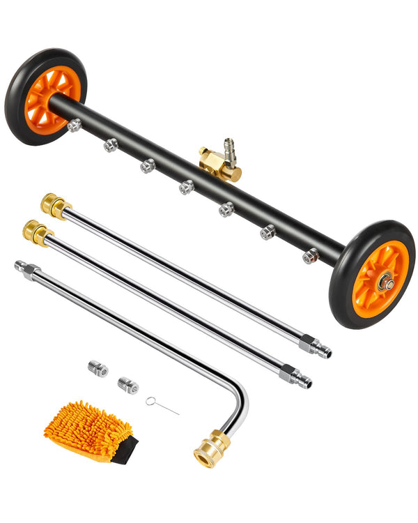 VEVOR 61 cm augstspiediena mazgātājs ar 2 riteņiem un 2 pagarinātām caurulēm
