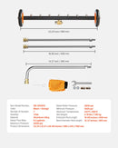 VEVOR 61 cm augstspiediena mazgātājs ar 2 riteņiem un 2 pagarinātām caurulēm