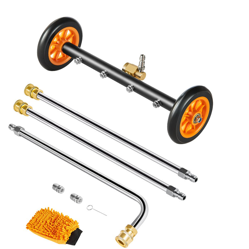 VEVOR 41 cm apakššas tīrītājs ar riteņiem un 2 pagarinājumiem
