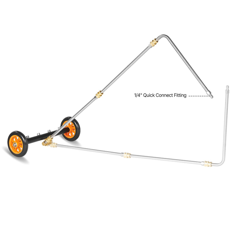VEVOR 41 cm apakššas tīrītājs ar riteņiem un 2 pagarinājumiem