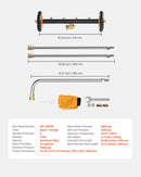 VEVOR 41 cm apakššas tīrītājs ar riteņiem un 2 pagarinājumiem