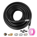 VEVOR augstspiediena mazgātāja šļūtene 30,5 m, 6,35 mm, 4200 PSI, bez saliekuma, ar misiņa vītni