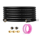 VEVOR augstspiediena mazgātāja šļūtene, 15 m, 6,35 mm, bez deformācijām, M22-14 mm misiņa vītne, piemērota vairumam zīmolu, 19 mm lieces rādiuss, 248 bar izturība