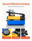 VEVOR augstspiediena hidrauliskais šļūteņu presētājs, manuāls presēšanas instruments ar 8 presformām, presēšanas diapazons 6–28 mm, piemērots zema un augsta spiediena eļļas šļūtenēm, gāzes, ūdens, auto A/C šļūtenēm un kabeļu savienojumiem