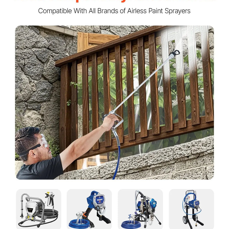 Bezgaisa krāsošanas pistoles un šļūtenes komplekts 248 bar ar pagarināmajiem stieņiem un filtriem