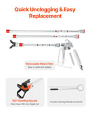 Bezgaisa krāsošanas pistoles un šļūtenes komplekts 248 bar ar pagarināmajiem stieņiem un filtriem