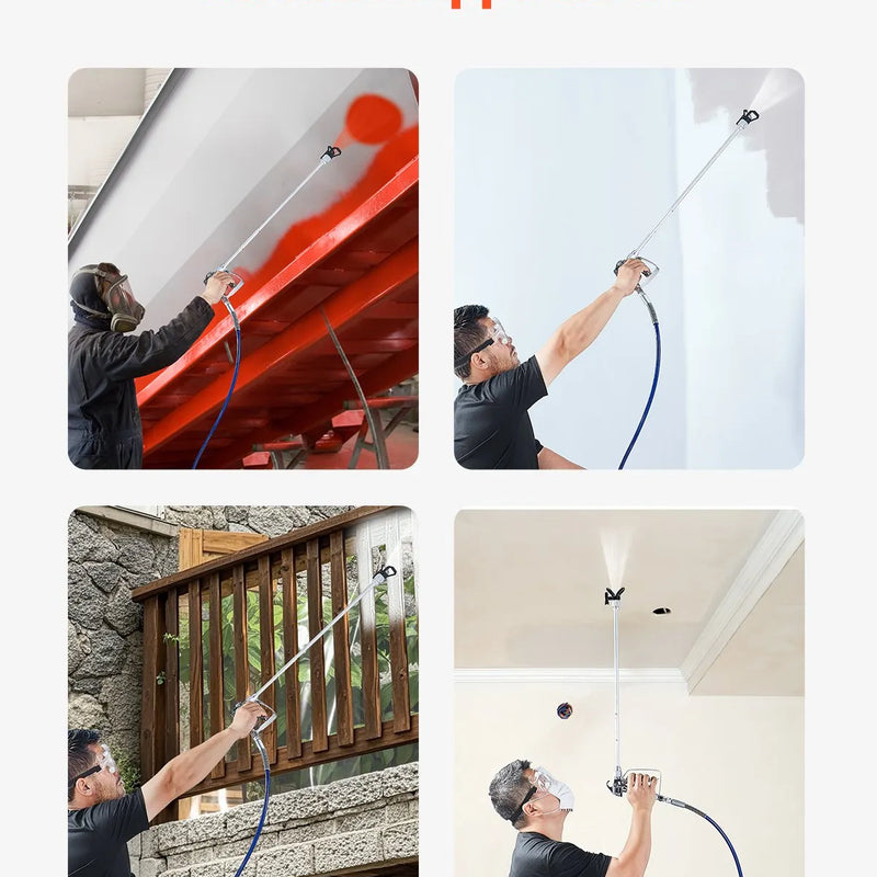 Bezgaisa krāsošanas pistoles un šļūtenes komplekts 248 bar ar pagarināmajiem stieņiem un filtriem