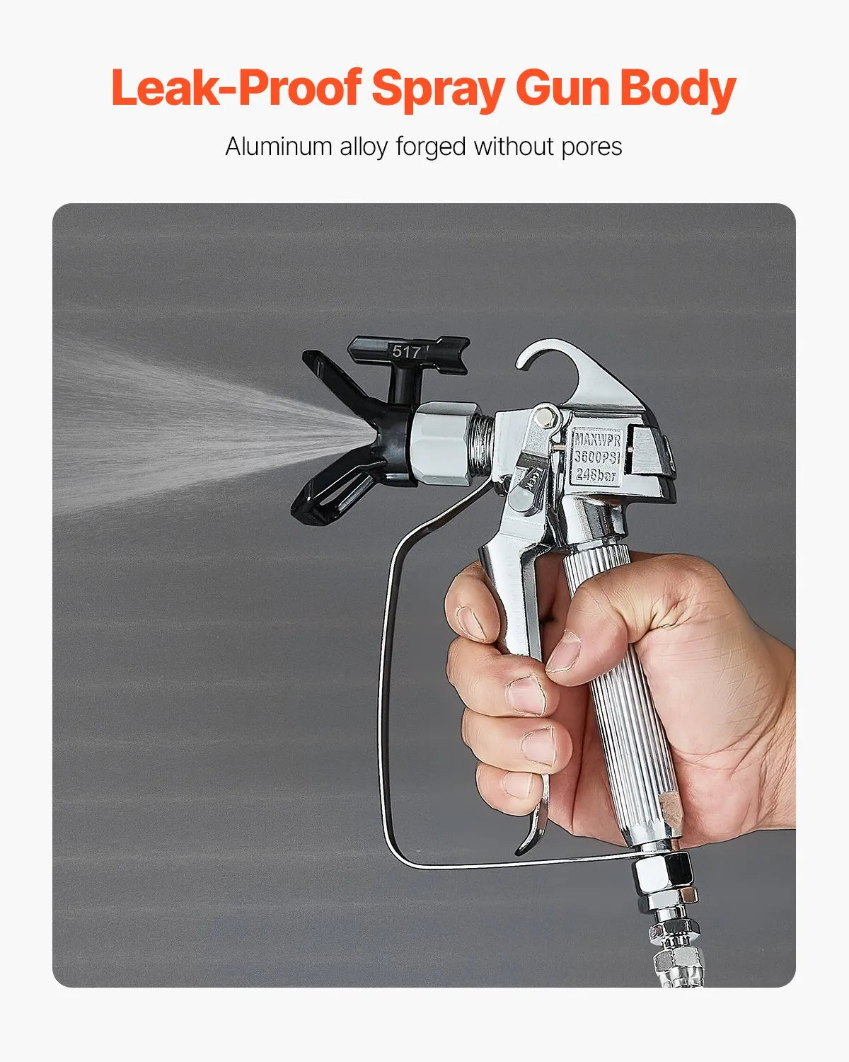 VEVOR High-Pressure Paint Spray Gun with Swivel Connector, Filter Kit, Cleaning Needle and Brush