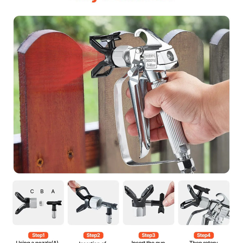 Bezgaisa krāsošanas pistole 248 bar augstspiediena ar 517 sprauslu