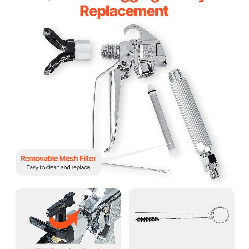 Bezgaisa krāsošanas pistole 248 bar augstspiediena ar 517 sprauslu