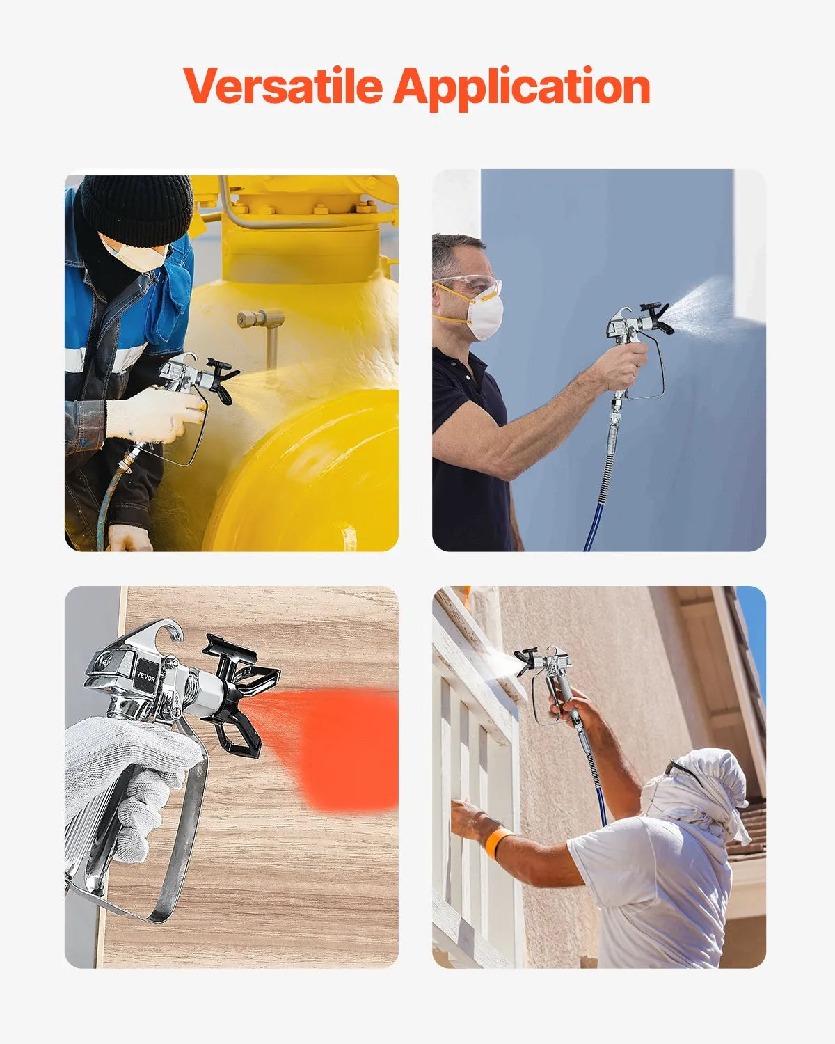 VEVOR High-Pressure Paint Spray Gun with Swivel Connector, Filter Kit, Cleaning Needle and Brush